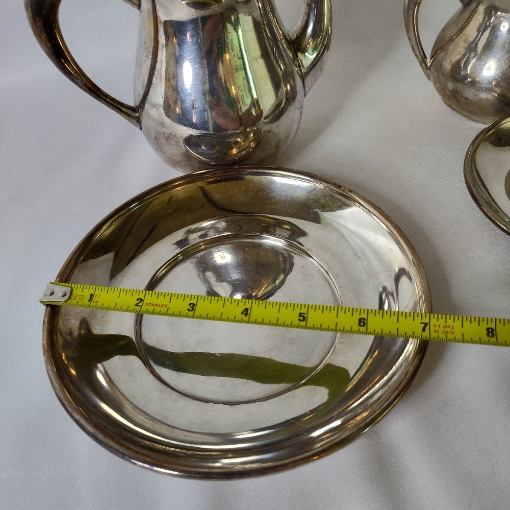 Antique (1850-1899) Rogers Silver Co Kettle And Creamer Set - Picture 5 of 10